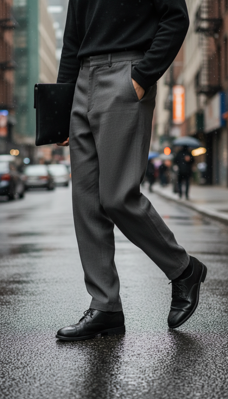 Shadow Loose-fit Linen Pants in Graphite — view 3