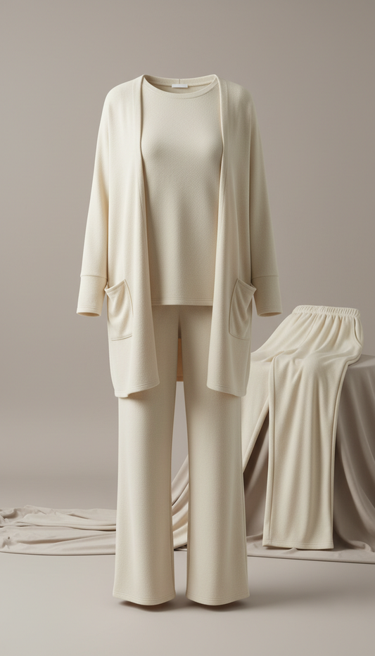 Soft 3-piece Loungewear Set in Ivory