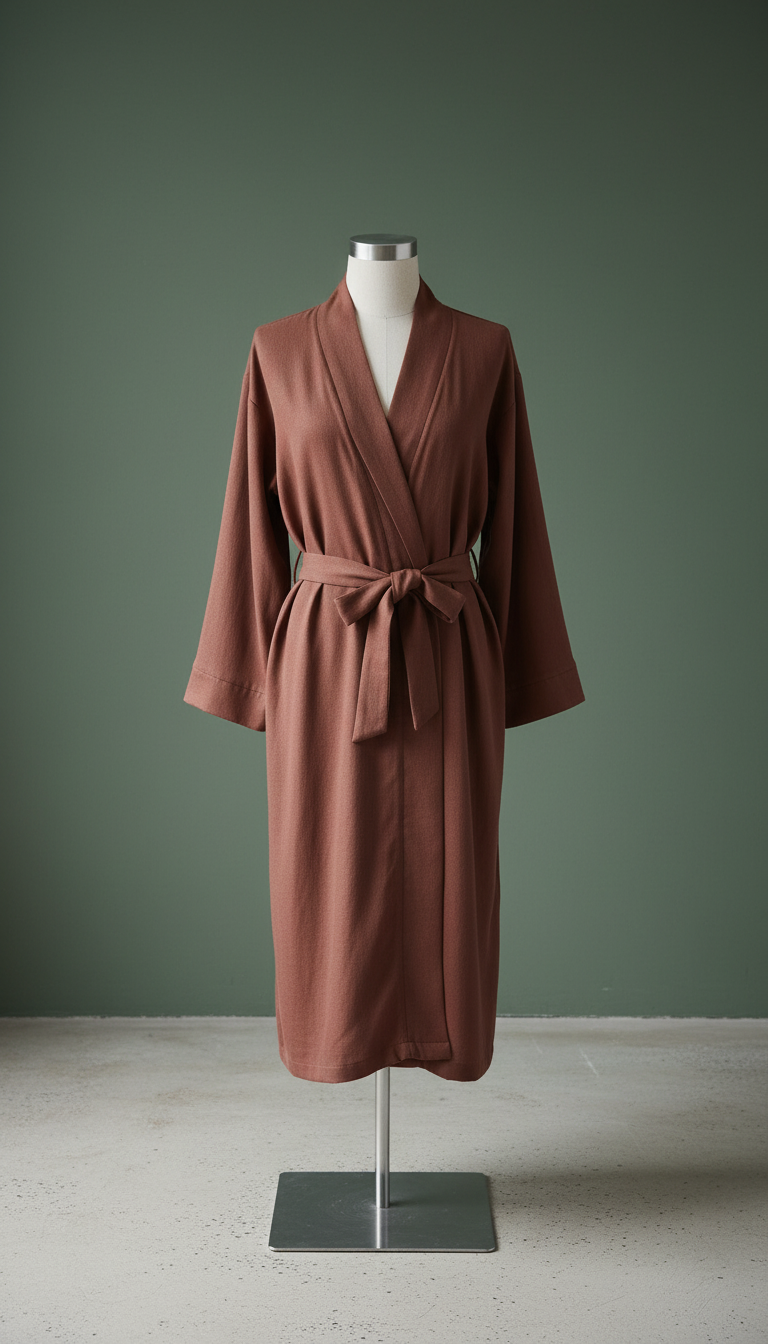 Bamboo Blend Robe in Rosewood — view 2