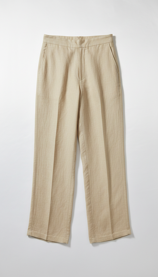 Linen Fluid Trousers in Honey