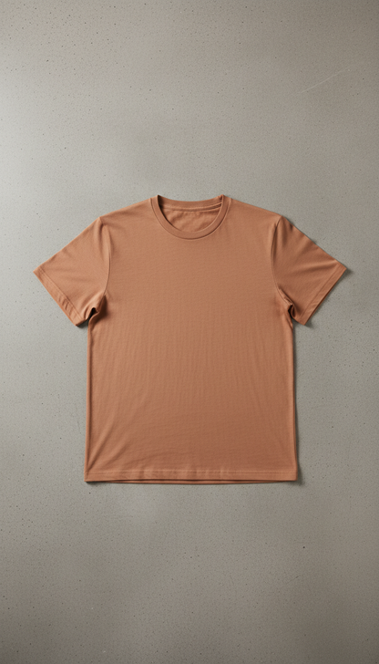 Poly-cotton Blend T-Shirt in Terracotta Tan