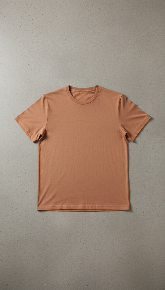 Poly-cotton Blend T-Shirt in Terracotta Tan