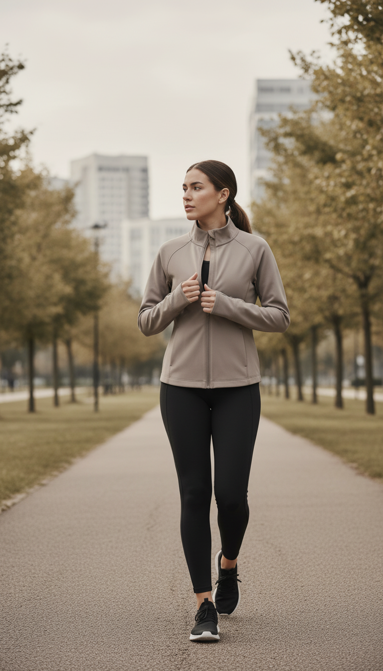 Lightweight Active Jacket Soft in Taupe — view 3