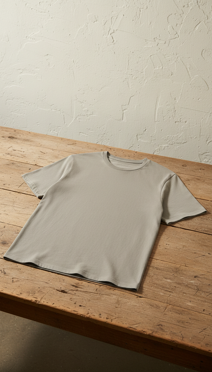 Warm Organic Cotton T-Shirt in Grey — view 2