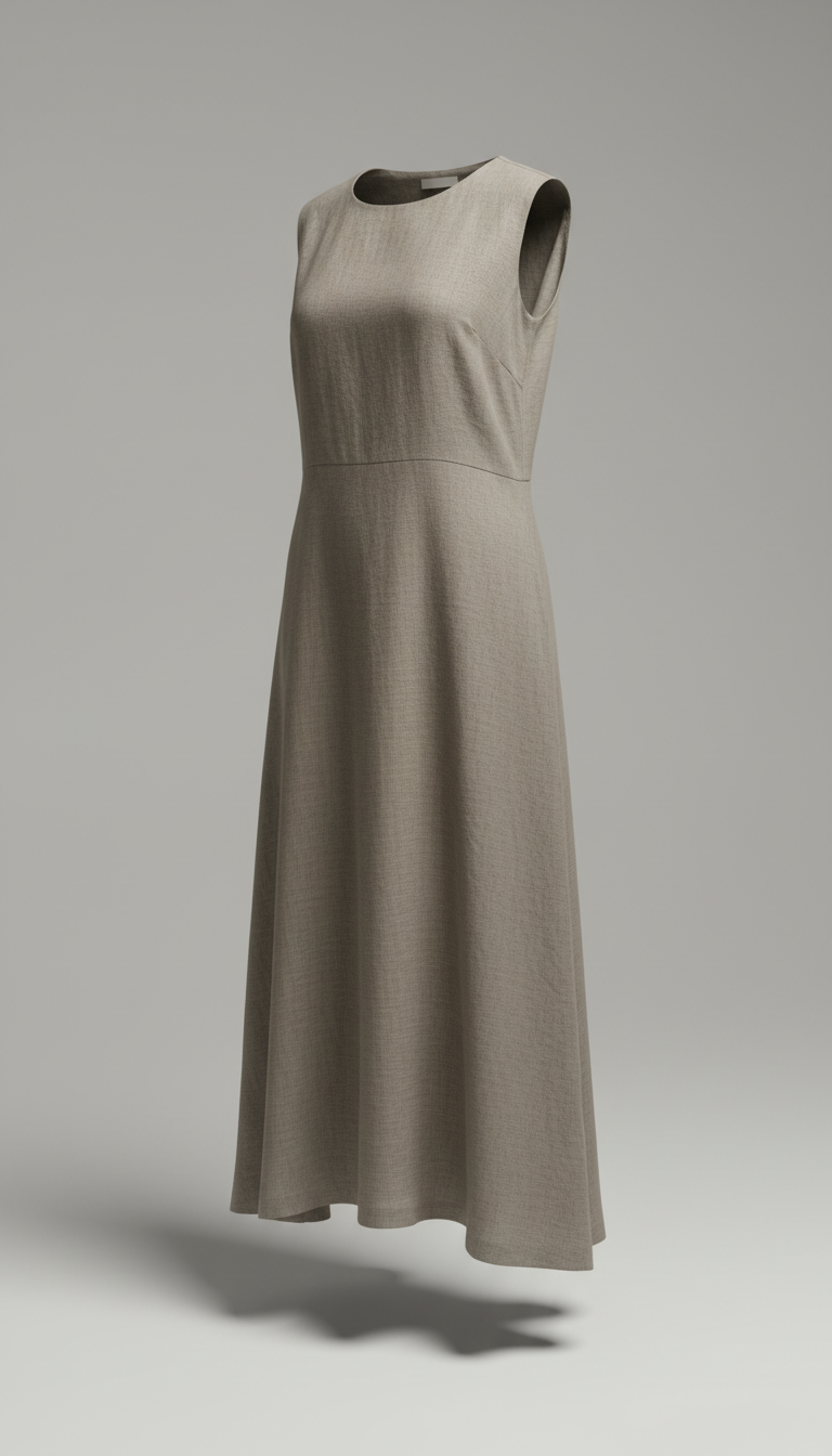 Warm Linen Dress in Grey