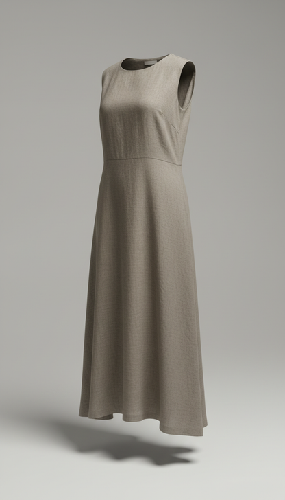 Warm Linen Dress in Grey