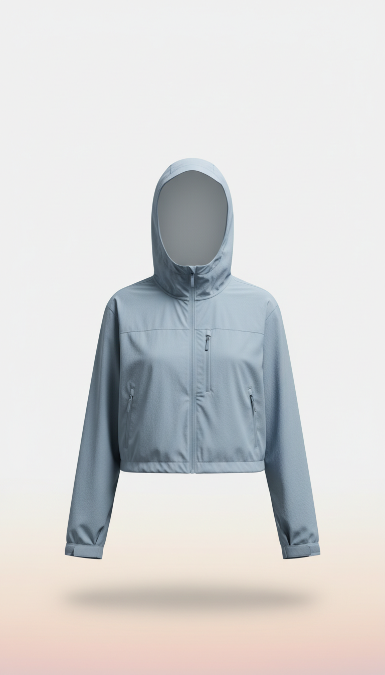 Cropped Misty Jacket in Sky