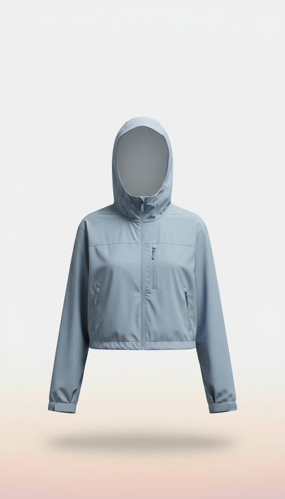 Cropped Misty Jacket in Sky