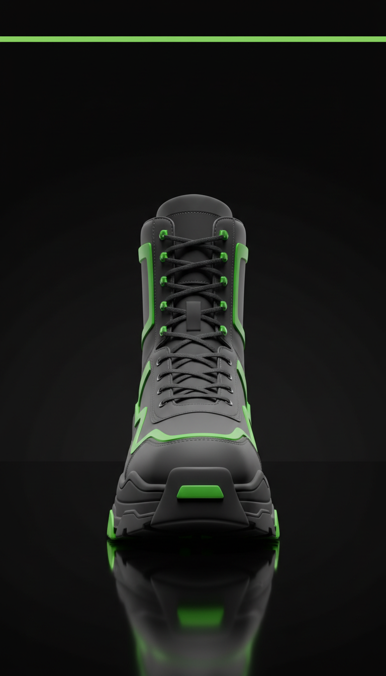 Electric -accented Statement Boots in Green