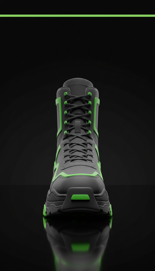 Electric -accented Statement Boots in Green