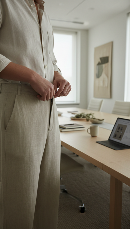 Classic Cut Linen Pants — view 3