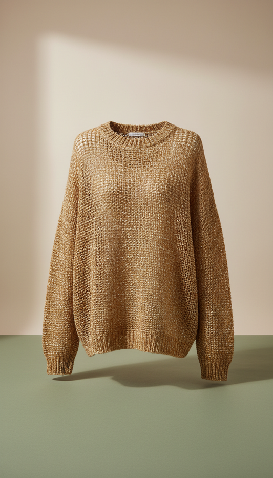 Linen Knit Sweater in Honey