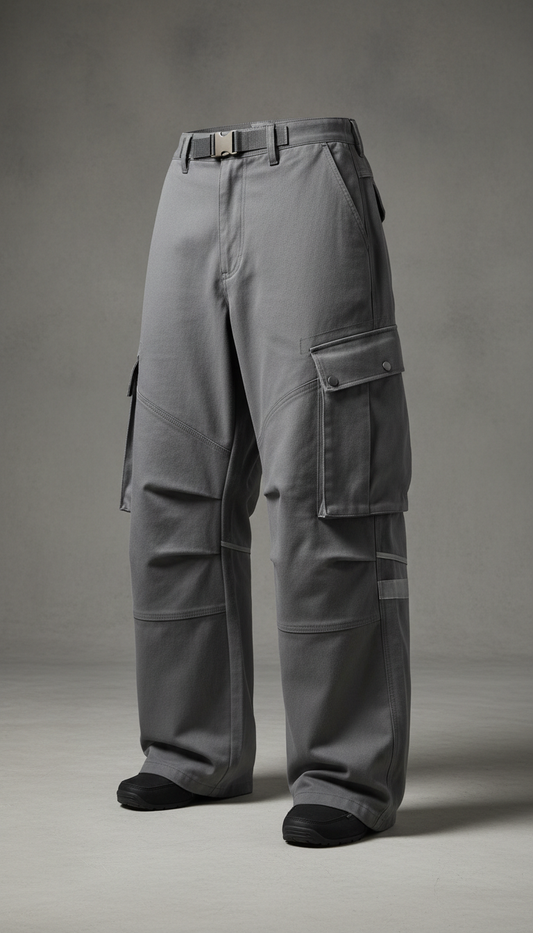 Oversized Cargo Pants in Grey