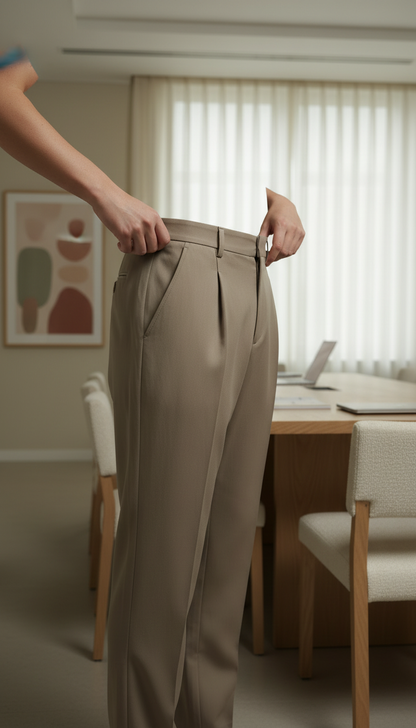 Relaxed-fit City Pants in Taupe — view 3