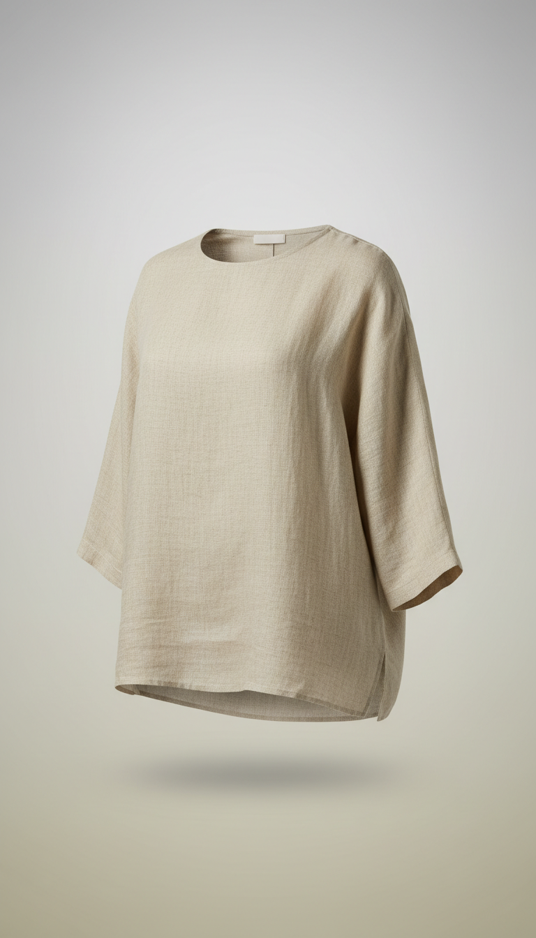 The Juniper Linen Blouse in Beige