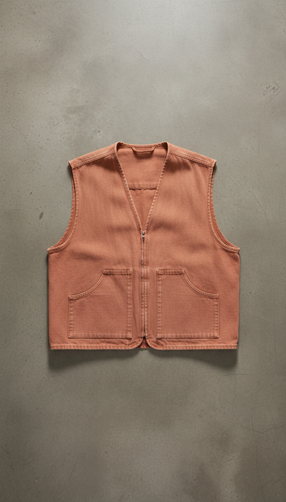 Utility Vest in Faded in Terracotta