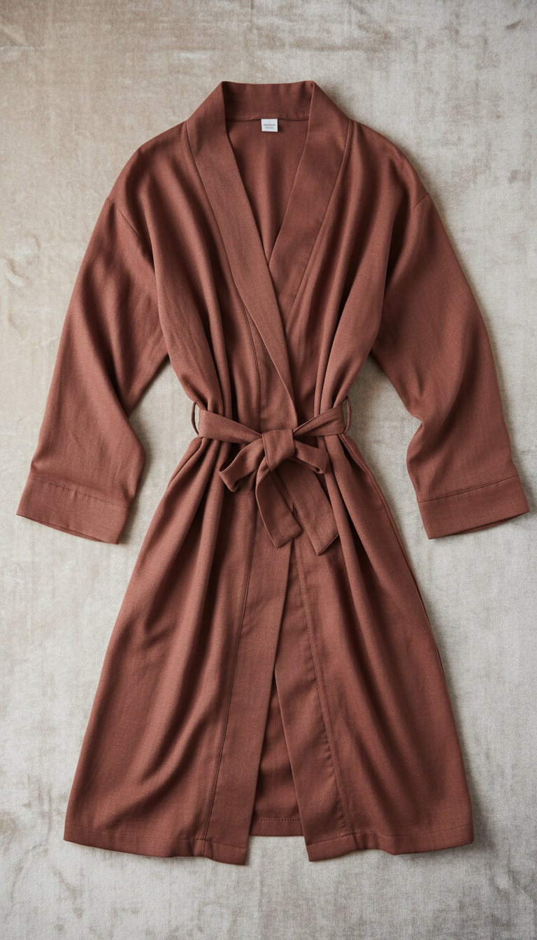 Bamboo Blend Robe in Rosewood