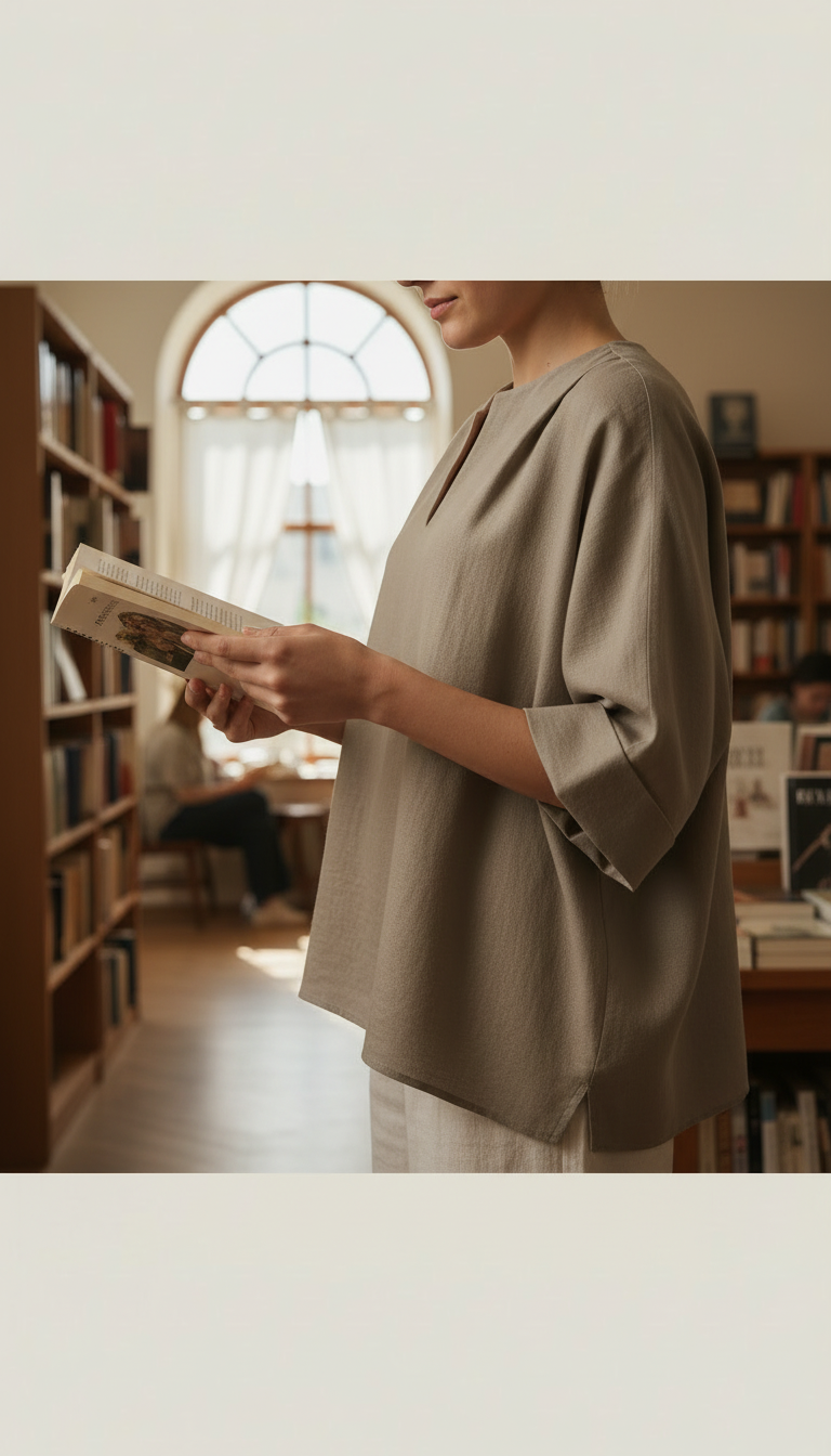 Earthy Blouse in Taupe — view 3