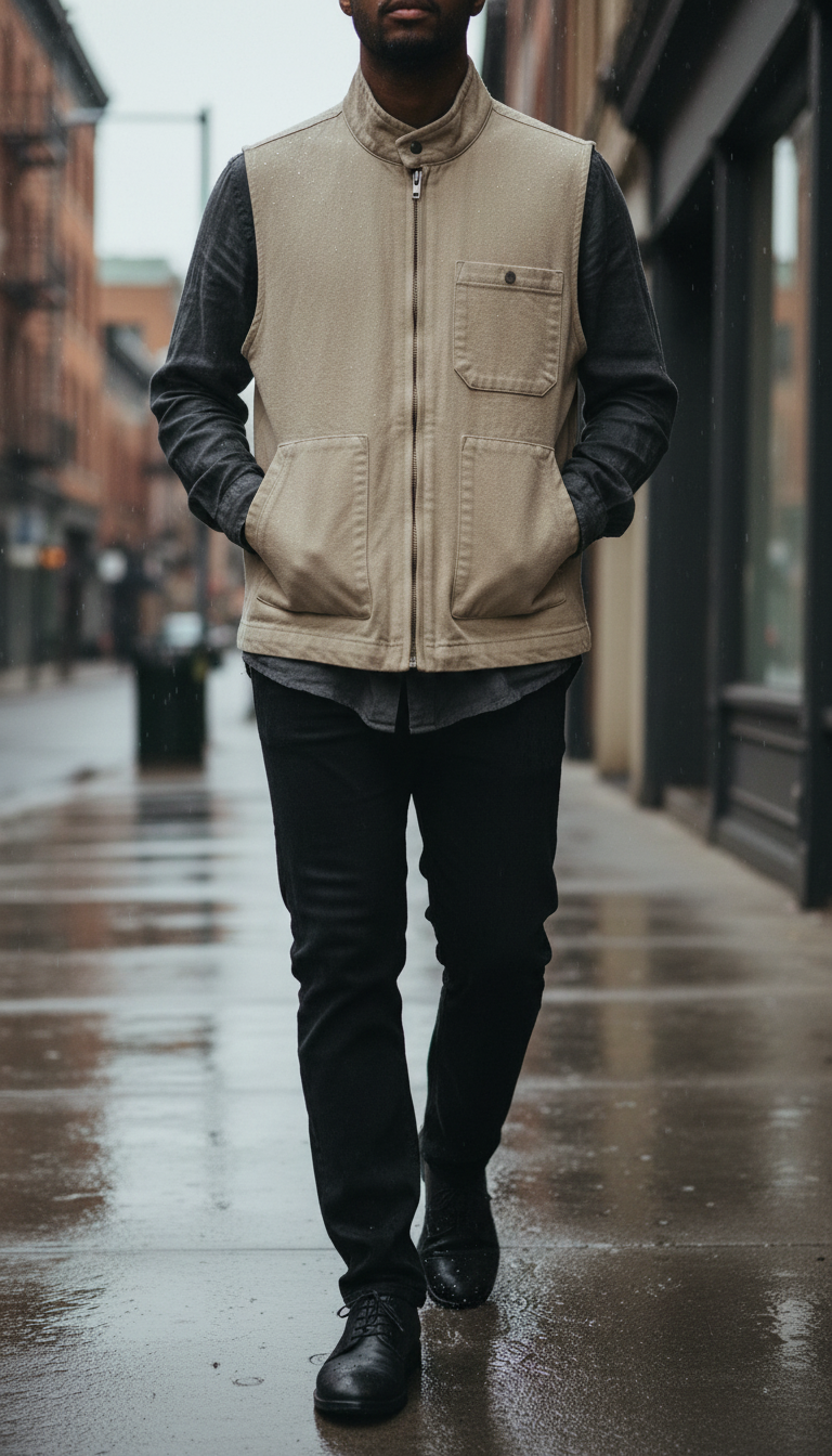 Earth Vest in Beige — view 3