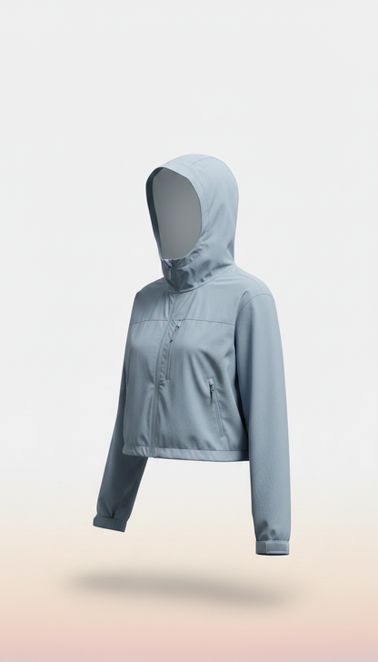 Cropped Misty Jacket in Sky — view 2