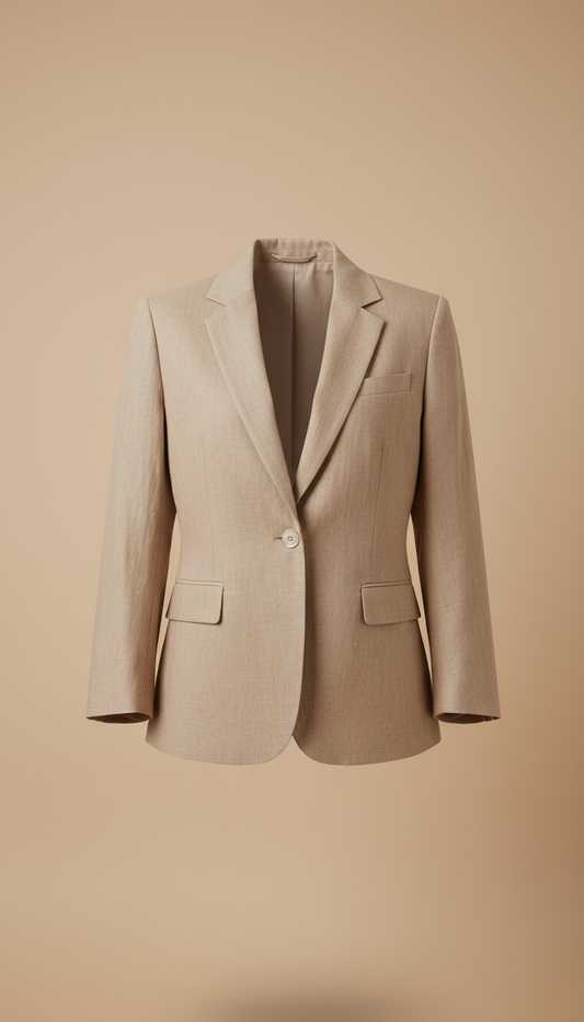 Classic Linen Blazer in Natural