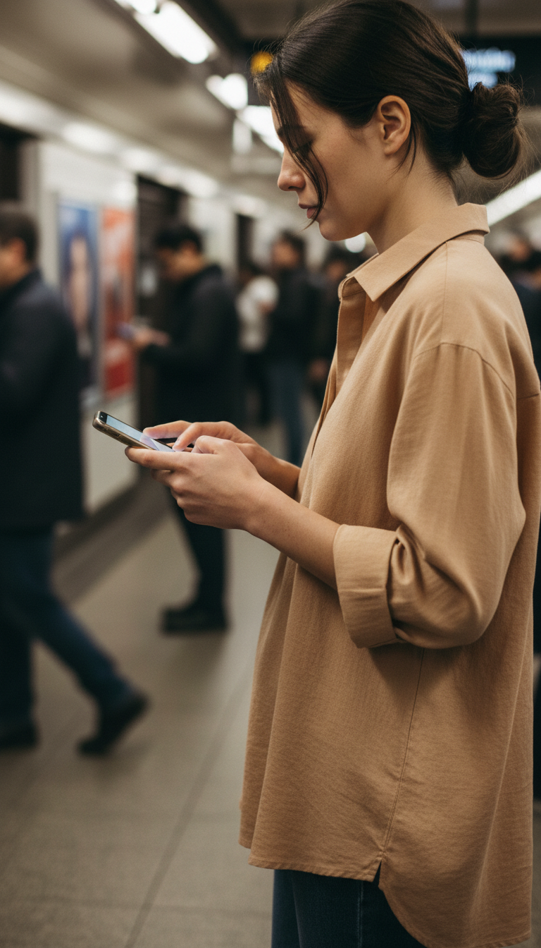 Linen Shirt with Relaxed Fit in Natural — view 3