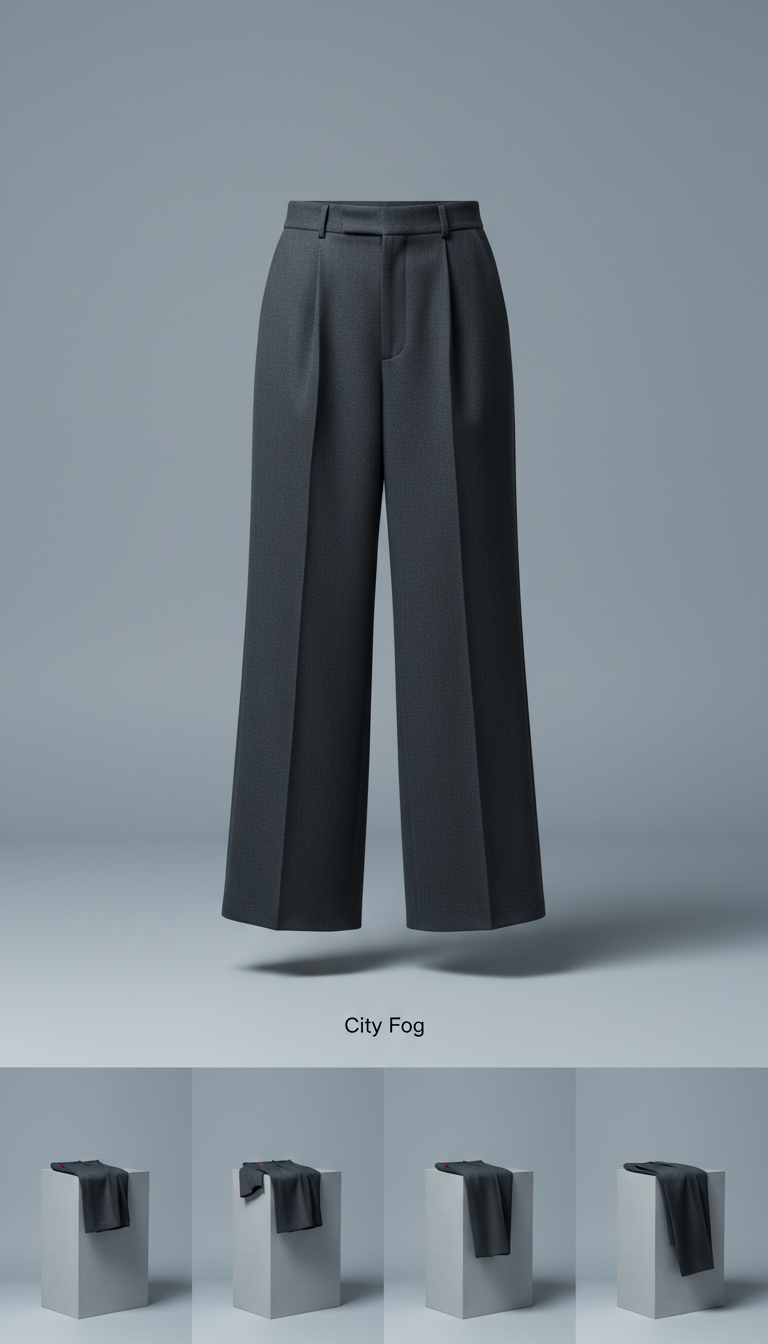 Wide-leg Trousers in Grey