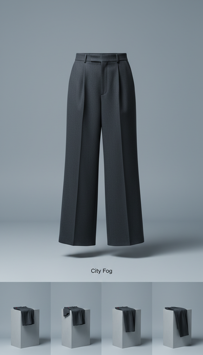 Wide-leg Trousers in Grey