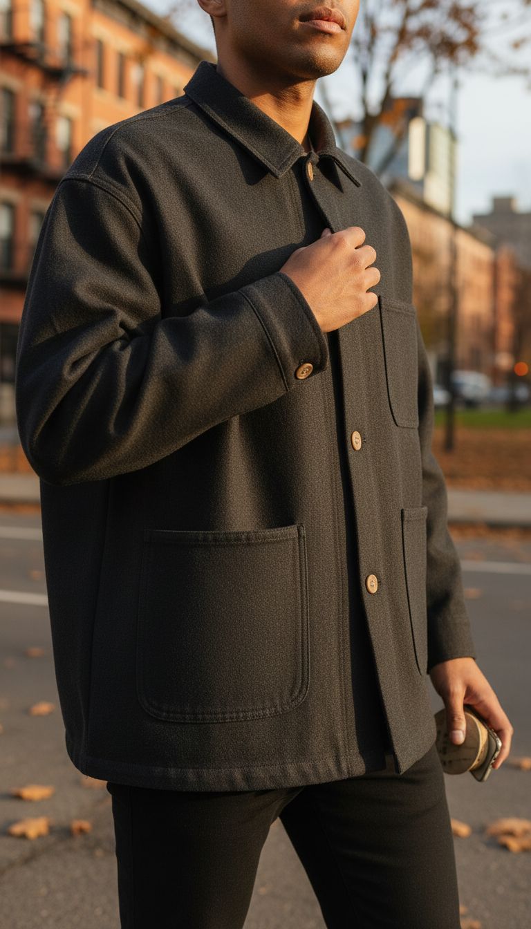 Oversized Sumi Chore Jacket in Grey — view 3