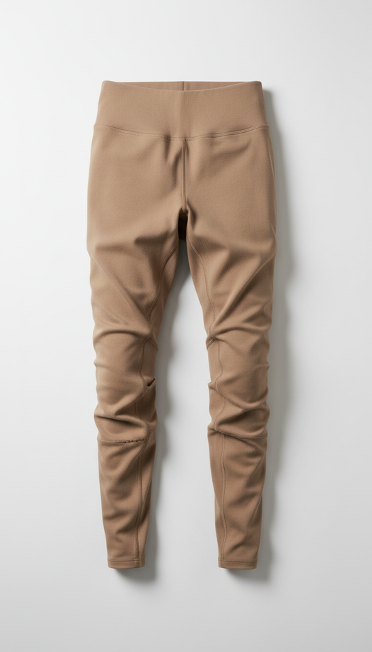 Warm Soft-touch Effect Leggings in Taupe