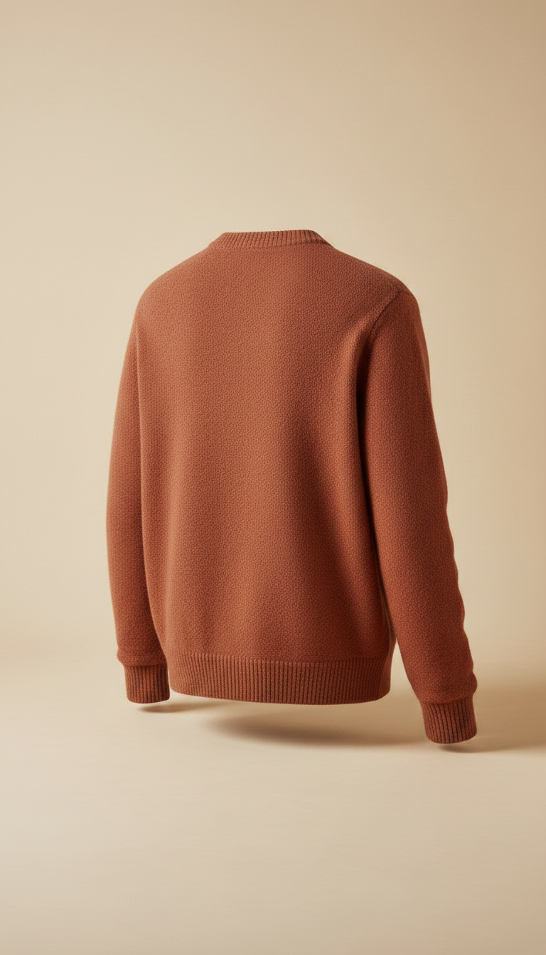 Wool Pullover in Terracotta — view 2