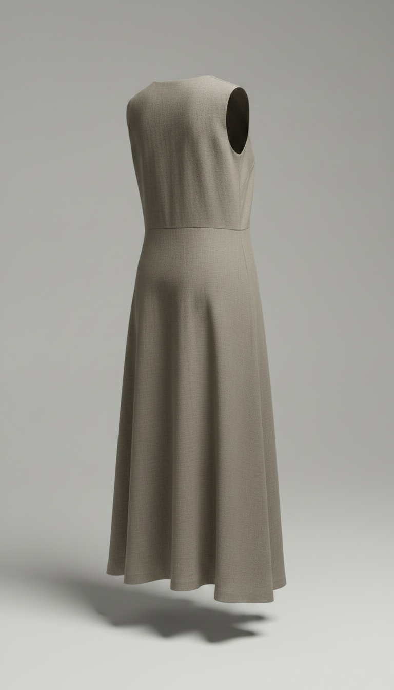Warm Linen Dress in Grey — view 2
