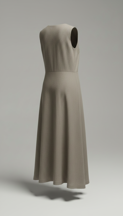 Warm Linen Dress in Grey — view 2