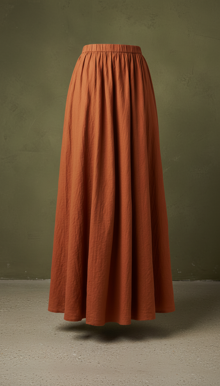 Maxi Skirt in Terracotta — view 2