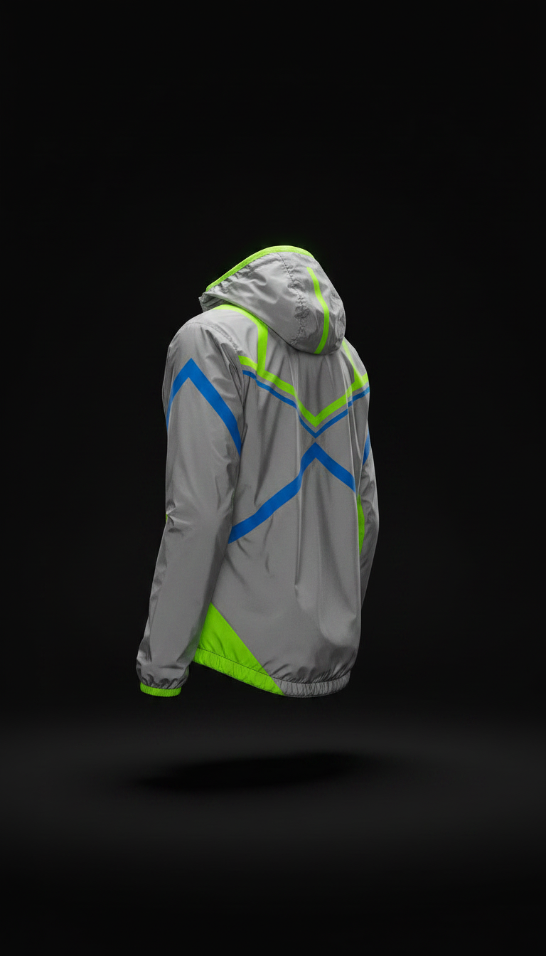 Reflective Running Jacket in Green — view 2