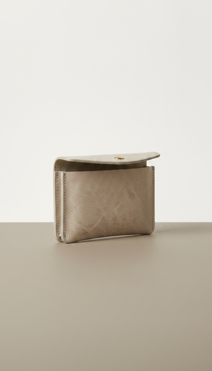 Leather Card Pouch in Stone — view 2