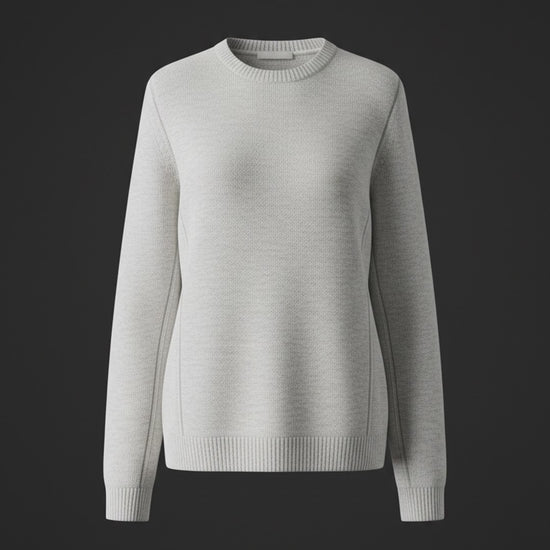 Knit Sweater Made of Fine Merino Wool — on-model video